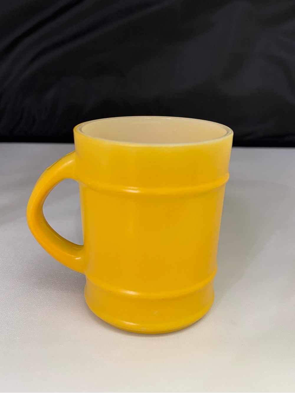 Anchor Hocking/Fire king Yellow Barrel Mug RARE Coffee Cup harvest gold sunshine